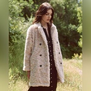 NWT The Great. The Vintage Plush Coat in Pale Blush Size 2